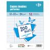Carrefour X200 Copies Doubles Perforées 17X22Cm Grands Carreaux Crf