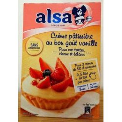 Alsa Préparation Pour Crème Pâtissière Saveur Vanille 3 Sachets 390G