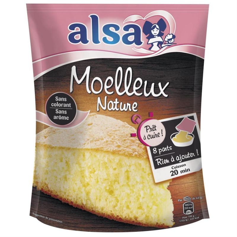 Alsa Gateau Moelleux Nature Prêt À Cuire 500G