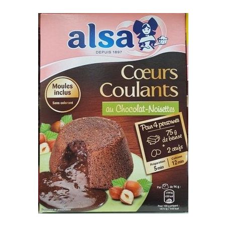 Alsa Préparation Coeurs Coulants Au Chocolat Noisette 250G