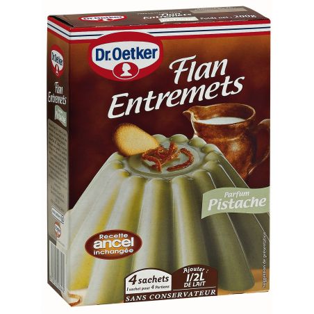 Ancel Préparation Dessert Flan Entremets Pistache : La Boite De 4 Sachets - 200 G