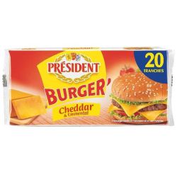 President Burger Emmental Cheddar Président 18%Mg 20 Tranches 340G