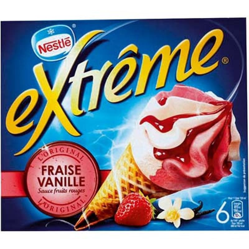 Nestle 720Ml 6 Cornets Extreme Fraise