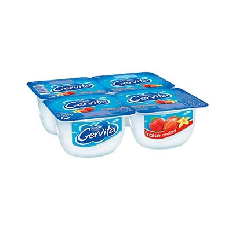 Gervita 4X100G Fromage Blanc Mousse Fraise Melba