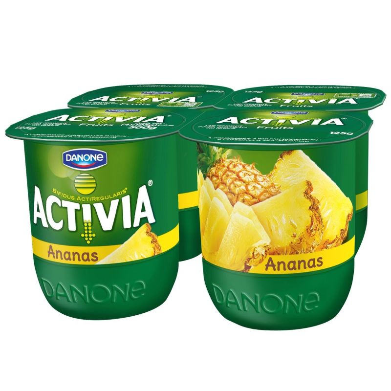 Activia 4X125G Yaourt Bifidus Fruit Ananas