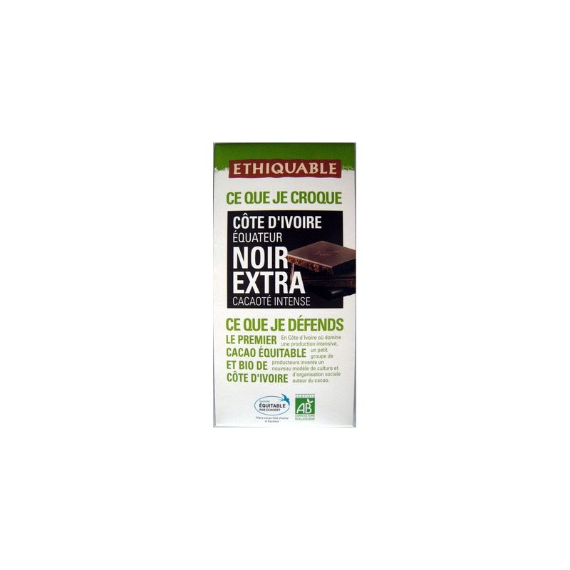 Ethiquable 100G Tablette Chocolat Noir Tradition