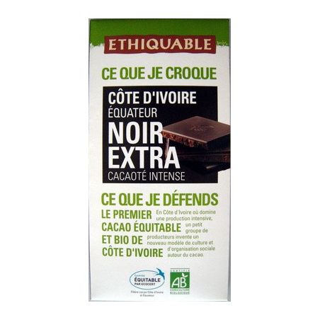 Ethiquable 100G Tablette Chocolat Noir Tradition