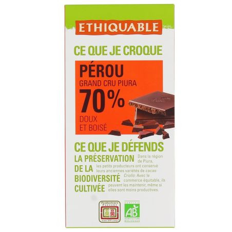 Ethiquable Ethi Choc Noir Cac.Perou 100G