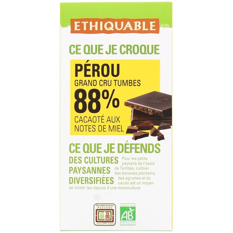 Ethiquable Ethiq.Choc Nr 88% Perou Bio100
