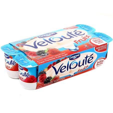 Danone 8X125G Yaourt Fruits Rouges Veloute Fruix