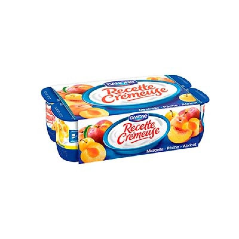 Danone Recette Cremeuse Fruits Jaunes 8X125G