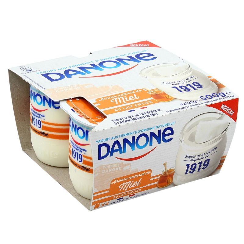Danone 4X125G Lait Entier Miel