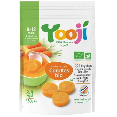 Yooji 480G Puree Lisse Carottes Bio