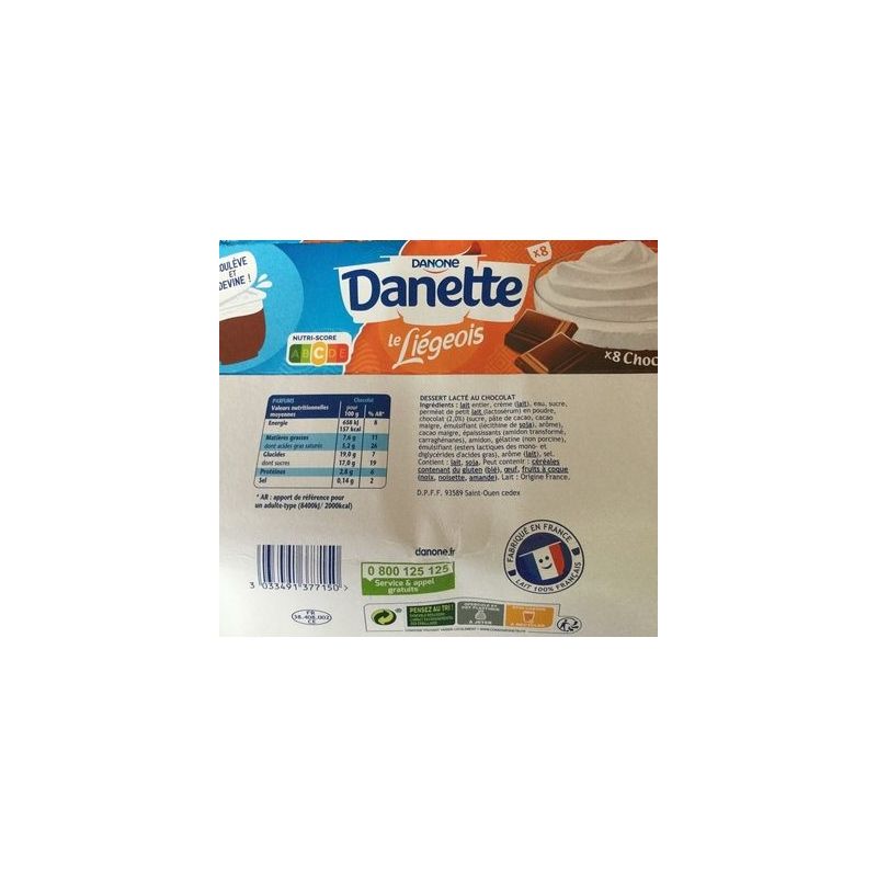 Danette 8X100G Liege Choco