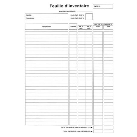 1Er Prix 1000 Feuilles Inventaire A4