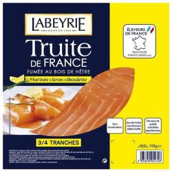 Labeyrie 110G 3/4 Tranches Truite Fumee Citron