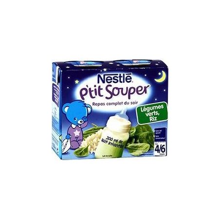 Nestle P'Tit Souper Leg Vert Riz 6(2X250Ml)N4Fr