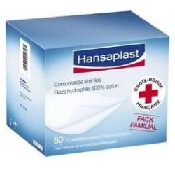 Hansaplast 49 Compresses Gaze Sterile Croix Rouge