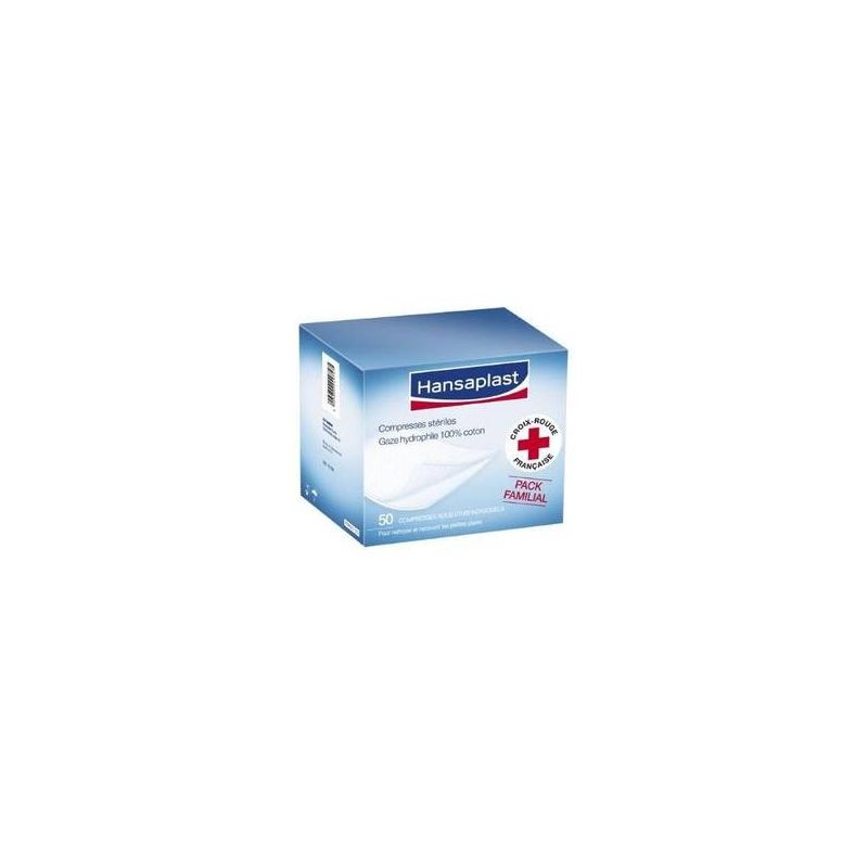 Hansaplast 49 Compresses Gaze Sterile Croix Rouge