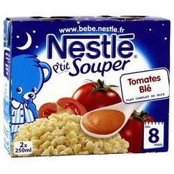 Nestle Potage Tomates/Blé 8 Mois P Tit Souper Nestlé Brique 2X250Ml
