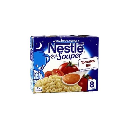 Nestle Potage Tomates/Blé 8 Mois P Tit Souper Nestlé Brique 2X250Ml