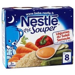 Nestle Potage Lég.Soleil/Semoule 8Mois P Tit Souper Nestlé 2X250Ml