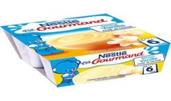 Nestlé Desserts Bébé 6+ Mois Vanille P'Tit Gourmand : Les 4 Pots De 100 G
