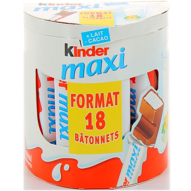 Kinder Maxi Barres De Chocolat : Les 18 21 G - 380G