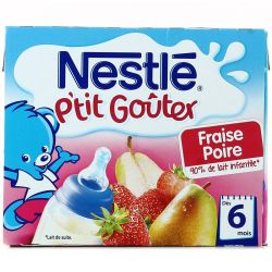 Pt Gouter Nestle Lait Et Fruits Fraise/Poire 6 Mois Nestlé Briques 2X250Ml