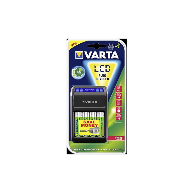 Varta Lcd Plug + 4 Aa 2100 Mah R2U
