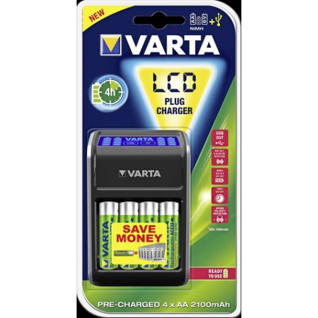 Varta Lcd Plug + 4 Aa 2100 Mah R2U