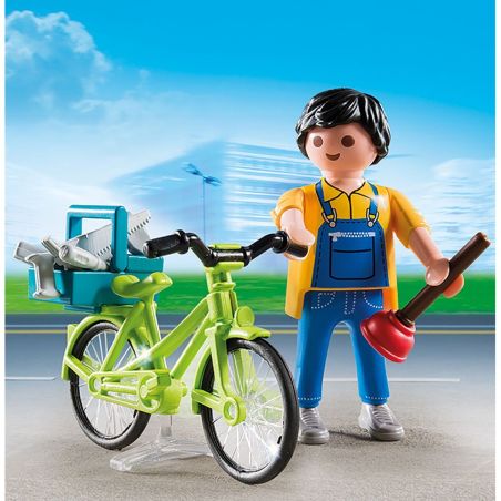 Playmobil Playmo Bricoleur Et Velo
