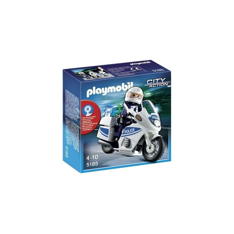 Playmobil Playmo Motard Police Lum Clign
