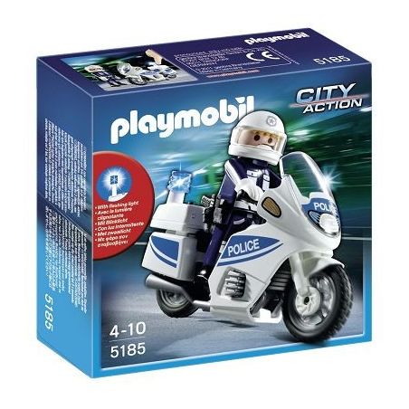 Playmobil Playmo Motard Police Lum Clign