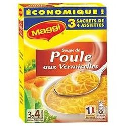 Maggi Potage Déshydratées Poule Vermicelles Étui 3 Sachet 1L