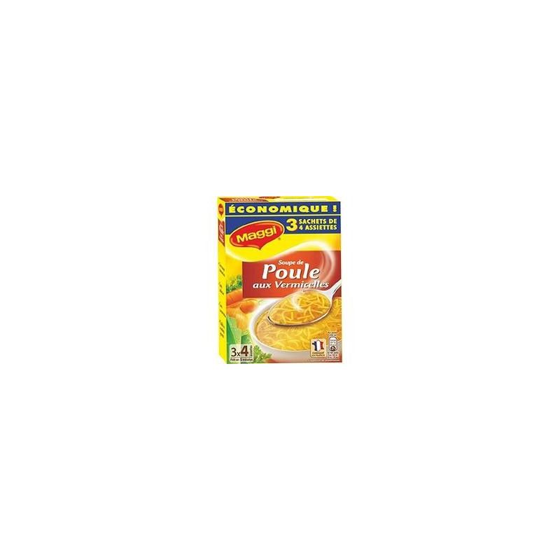 Maggi Potage Déshydratées Poule Vermicelles Étui 3 Sachet 1L