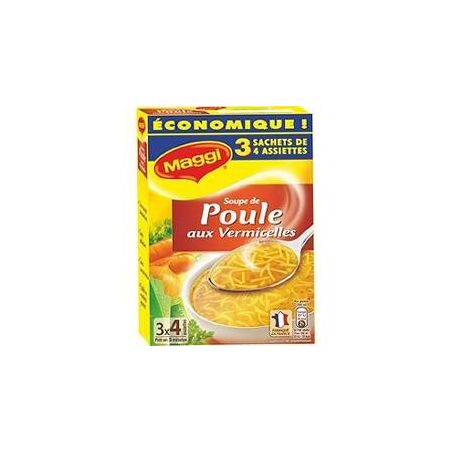 Maggi Potage Déshydratées Poule Vermicelles Étui 3 Sachet 1L