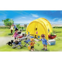 Playmobil Playmo Famille Et Tente Camp