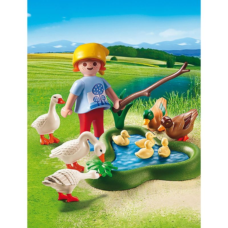 Playmobil Playmo Enfant Avec Oies Et Can