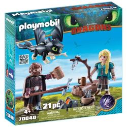 Playmobil Playmo Harold Astrid Et Dragon