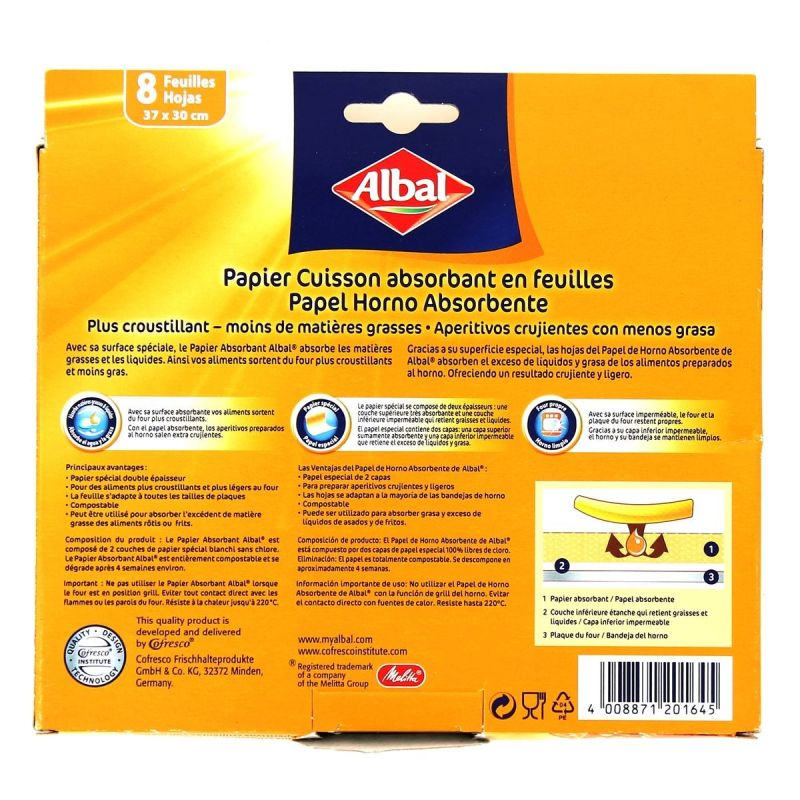 Albal Papier Cuisson Absorbant Feuilles
