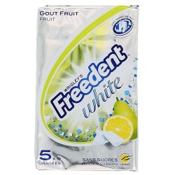 Freedent White Chewing-Gum Sans Sucres Goût Fruits : Les 5 Paquets De 10 Dragées - 70 G