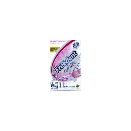 Freedent White Chewing-Gum Sans Sucres Goût Bubble Menthe : Les 5 Paquets De 10 Dragées - 70 G