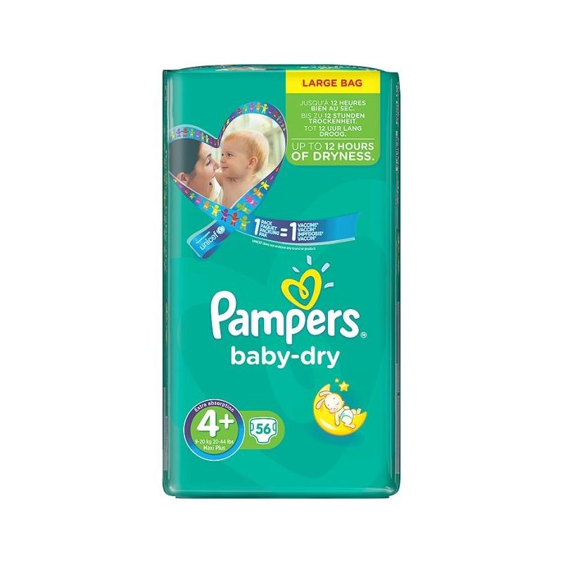 Pampers 56 Changes Baby Dry Value+T4