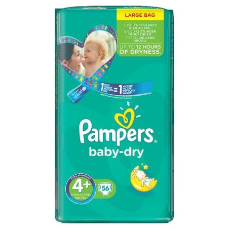 Pampers 56 Changes Baby Dry Value+T4