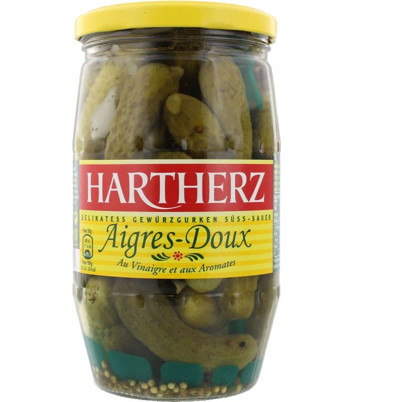 Hartherz Cornichons Aigres-Doux Au Vinaigre Et Aux Aromates 380G