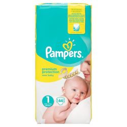 Pampers Couches Bébé Taille 1 : 2-5 Kg Premium Protection Le Paquet De 44