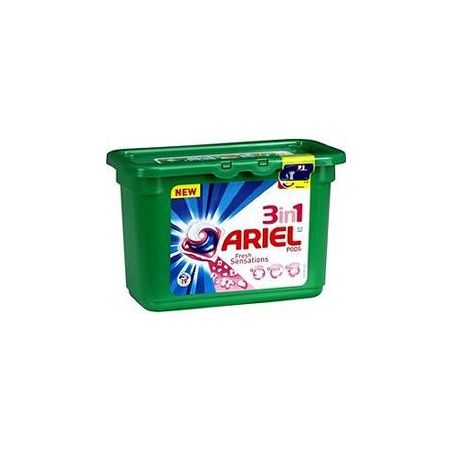 Ariel 19 Doses Lessive Poudre Pods Fresh Sensitive Pink
