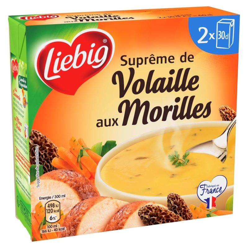 Liebig Soupe Suprême De Volaille Aux Morilles : Le Lot 2 Bricks 300Ml