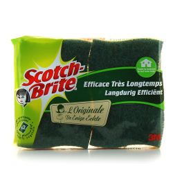 Scotch 2 Eponges Grattantes Vertes Brite